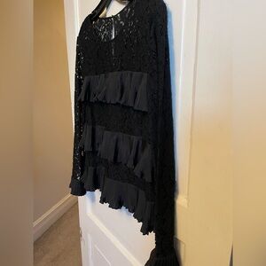 J. Crew NWT Black Lace Ruffle Blouse